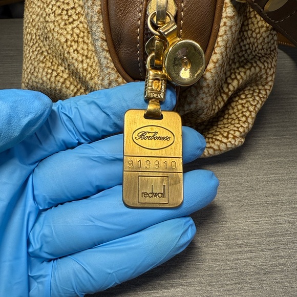 Borbonese Tan and Brown Quail Suede and Leather Women's Bag - Picture 5 of 11